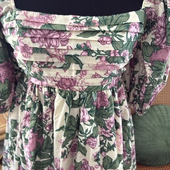 NWT Abercrombie & Fitch Garden Floral Emerson Poplin Puff Sleeve Mini Dress - Picture 3 of 6